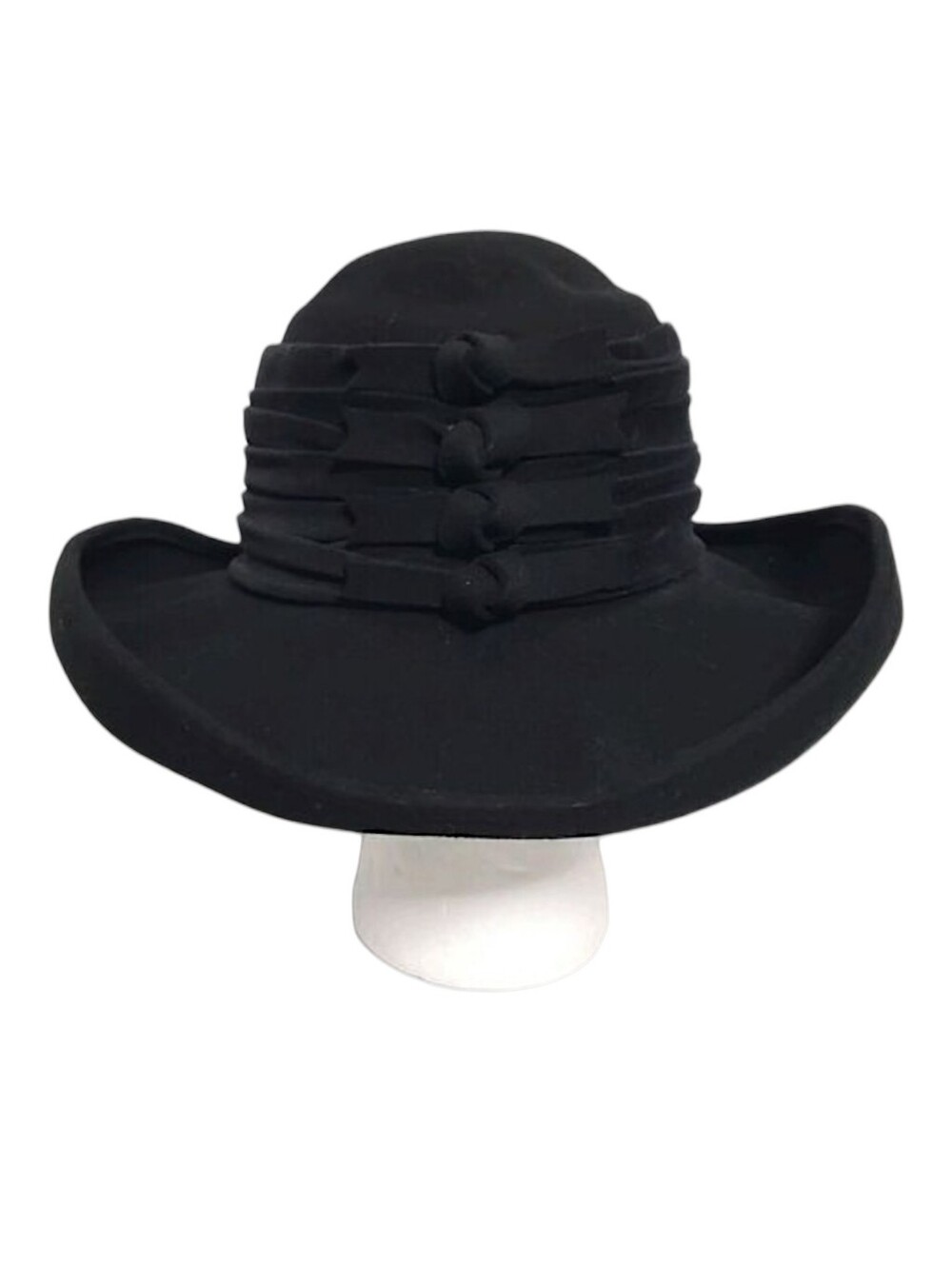Vintage 80s Whittall & Shon Wool Fedora Black Hat Western Humphrey Bogart